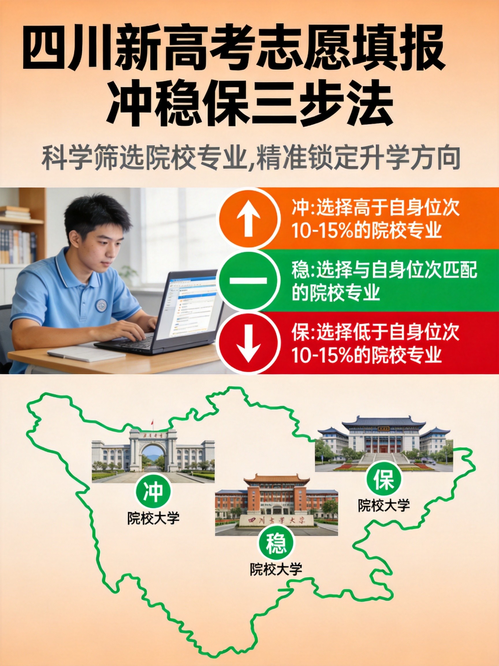 四川新高考冲稳保三步法